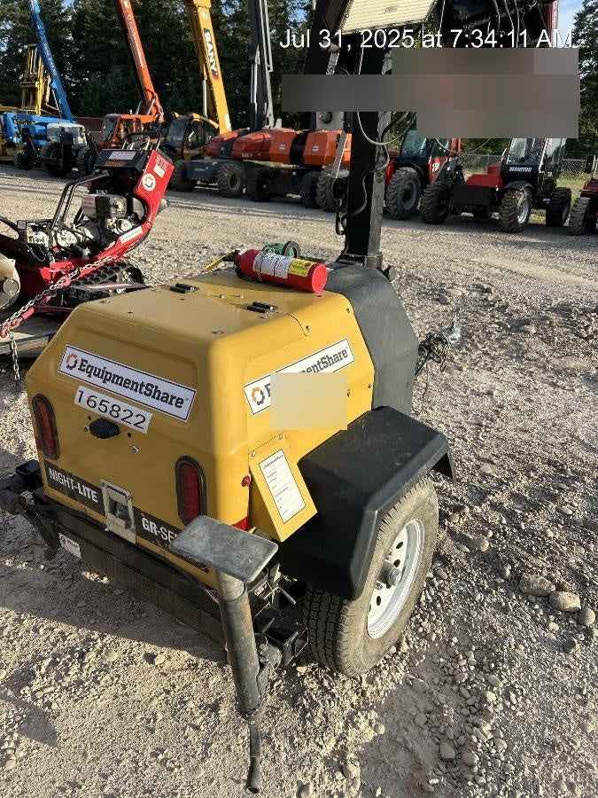 2021 Allmand NLV3GR (4) LED Light Fixture 350W, 23' Vertical Mast, 3kW Prime, Towable, Deep Sea L401, Leveling Jacks, Yanmar T4F 5.8hp