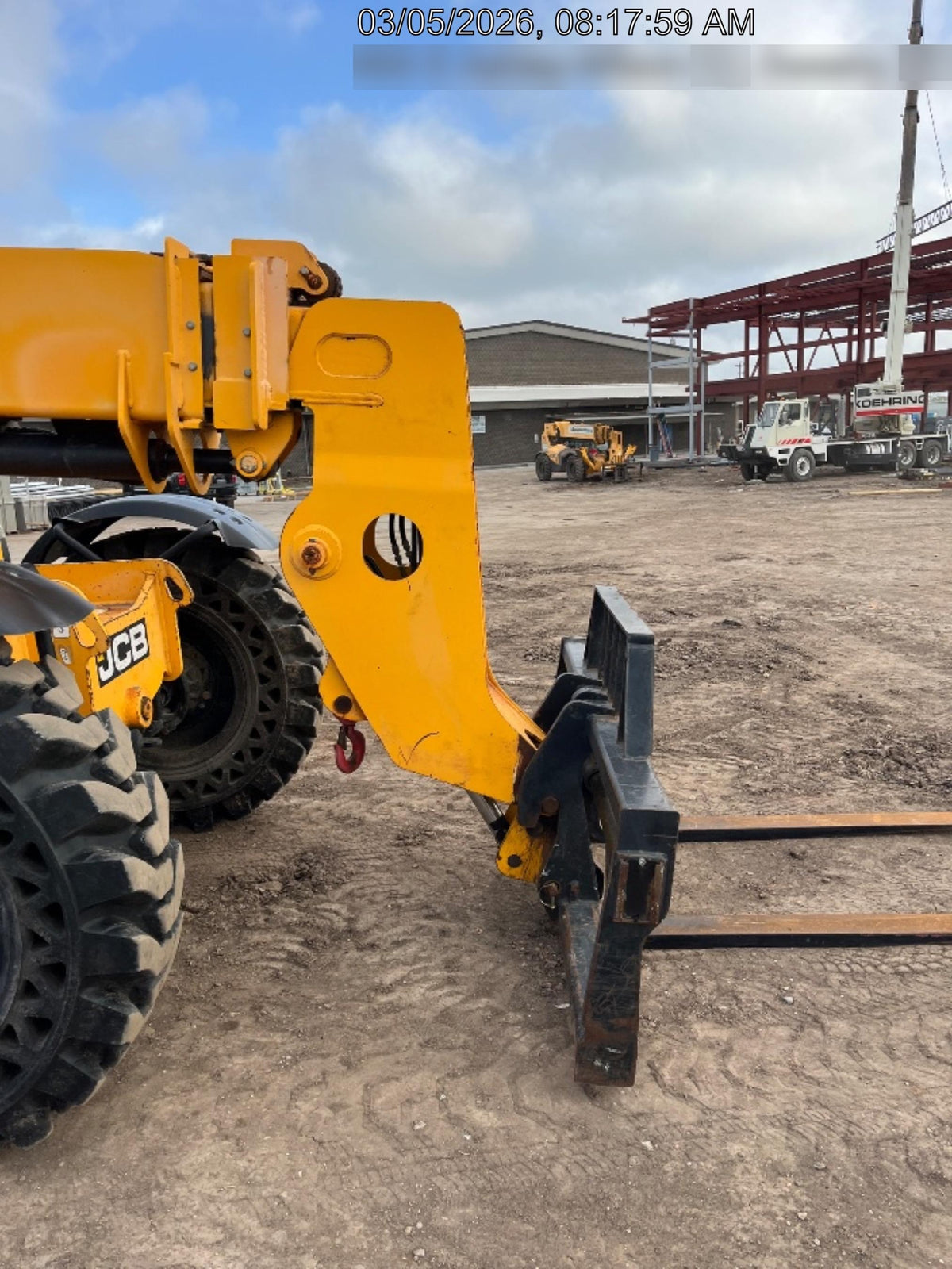2019 JCB 509-42 JCB 509-42 Enclosed Cab, 74 HP, Solid Tires, Worklights, Beacon, Aux Hydraulics, Lifting Eye w/60" Carriage/60" Forks