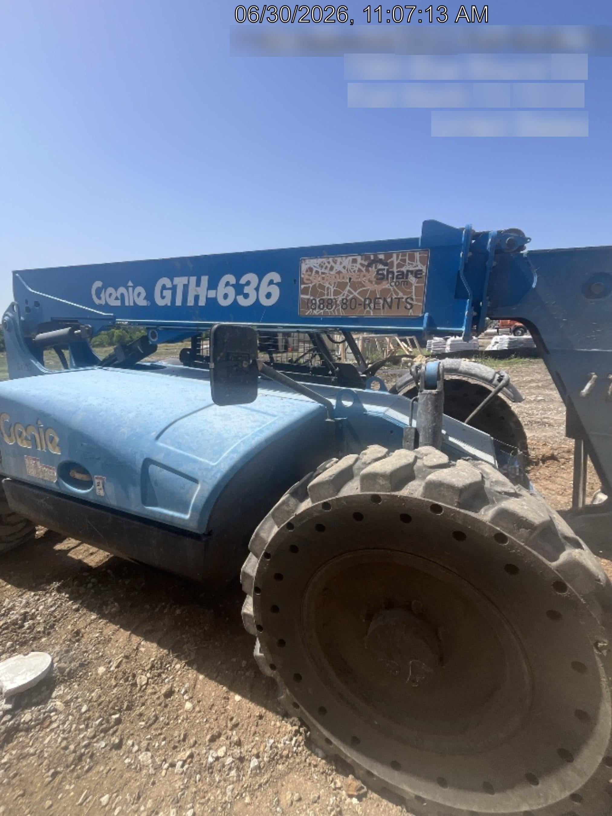 2017 Genie GTH-636 Genie GTH636 Telehandler, 48" Carriage, Solid Tires