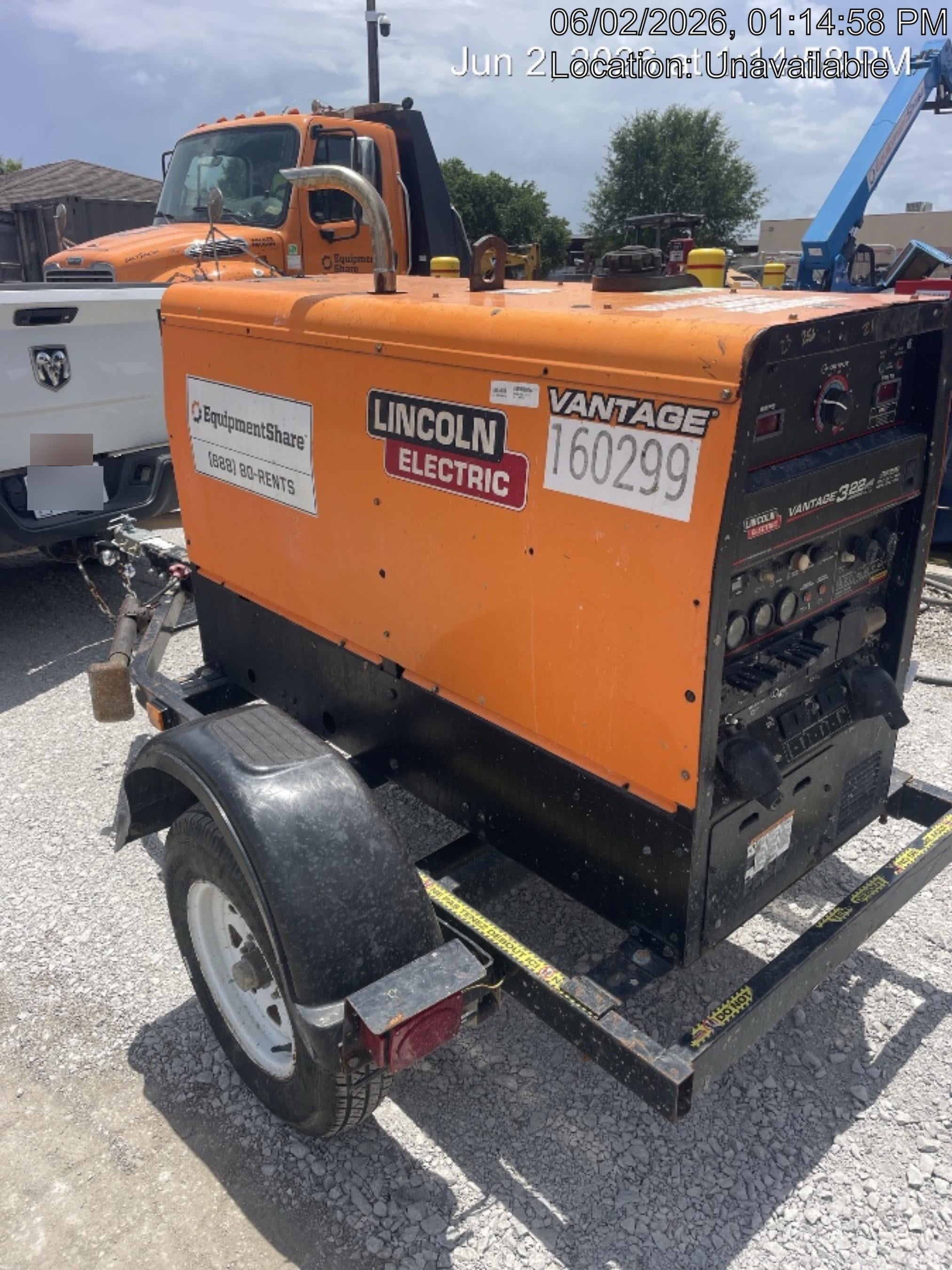 2021 Lincoln Electric Vantage 322 Vantage 322 Ready Pak 3 w/ Decals, ORANGE (includes trailer, cable rack, fender light kit) NO Telematics