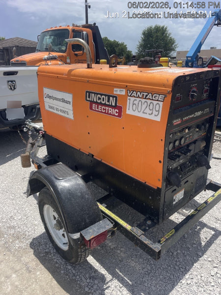 2021 Lincoln Electric Vantage 322 Vantage 322 Ready Pak 3 w/ Decals, ORANGE (includes trailer, cable rack, fender light kit) NO Telematics