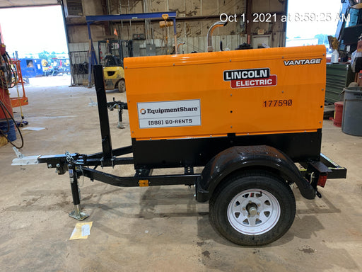 2021 Lincoln Electric Vantage 322 Vantage 322 Ready Pak 3 w/ Decals, ORANGE (includes trailer, cable rack, fender light kit) NO Telematics