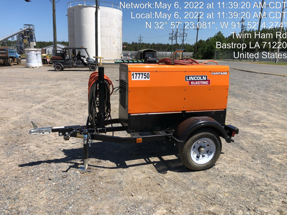 2021 Lincoln Electric Vantage 322 Vantage 322 Ready Pak 3 w/ Decals, ORANGE (includes trailer, cable rack, fender light kit) NO Telematics