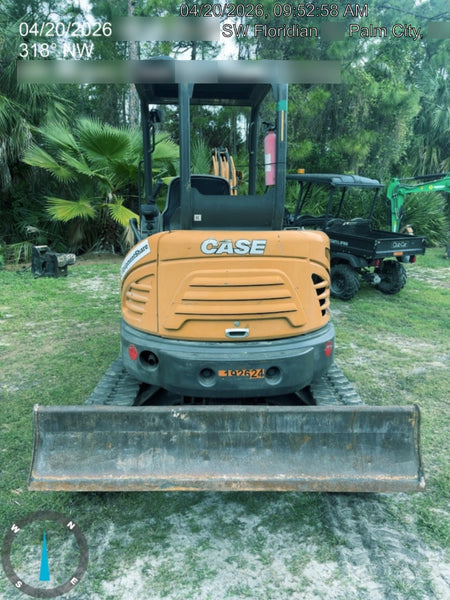 2018 Case CX37C ROPS, LONG ARM, RUBBER TRACKS, AUX HYD