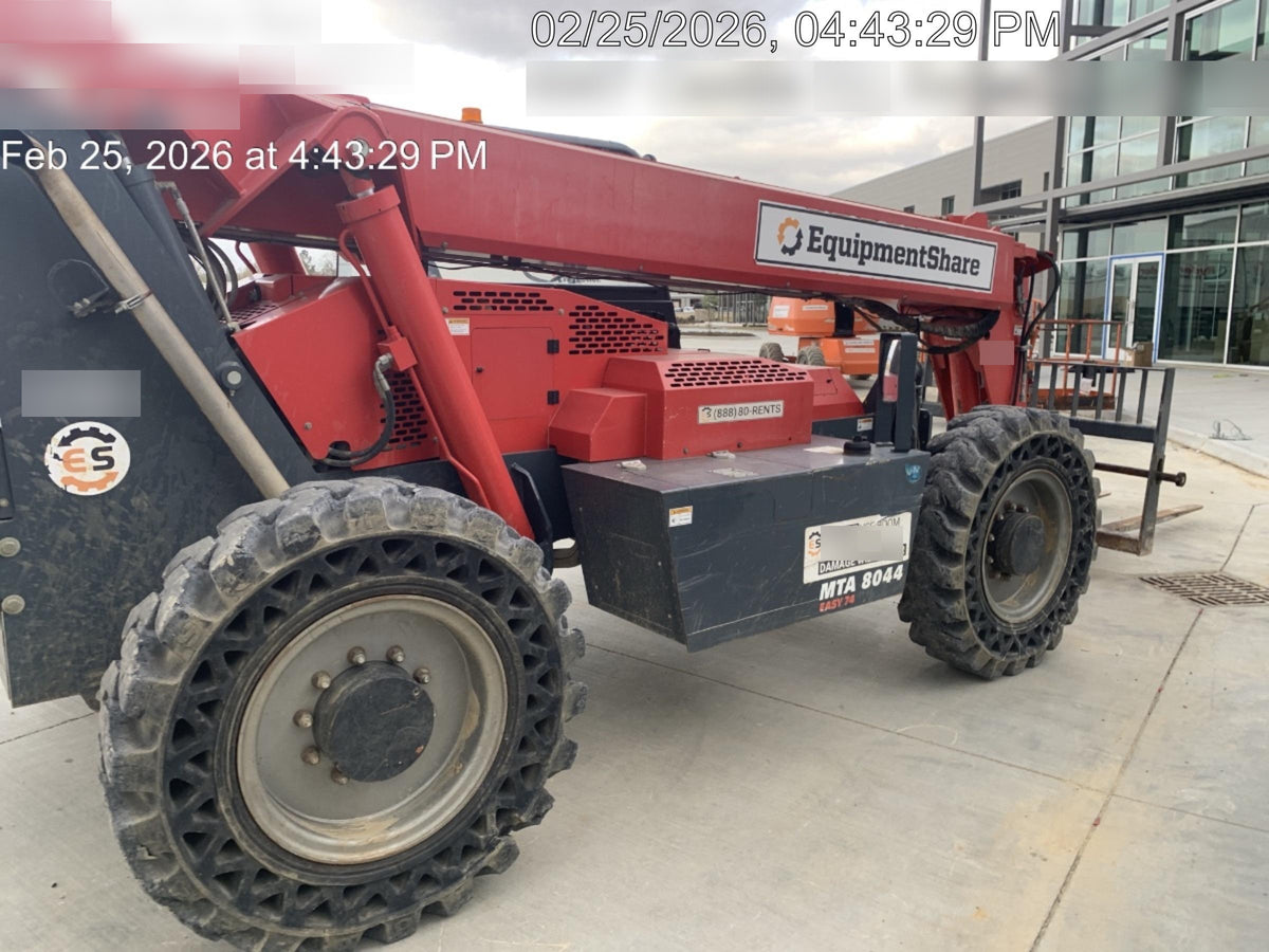 2018 Manitou MTA8044 MTA 8044 - 74 HP T4, Canopy, Worklights/Strobe, Beacon, 66" Carriage, 48" Forks, Solid Tires, Lift Hook, Aux Hydraulics