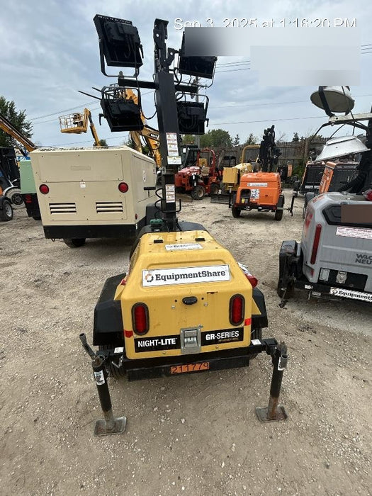 2022 Allmand NLV3GR (4) LED Light Fixture 350W, 23' Vertical Mast, 3kW Prime, Towable, Deep Sea L401, Leveling Jacks, Yanmar T4F 5.8hp