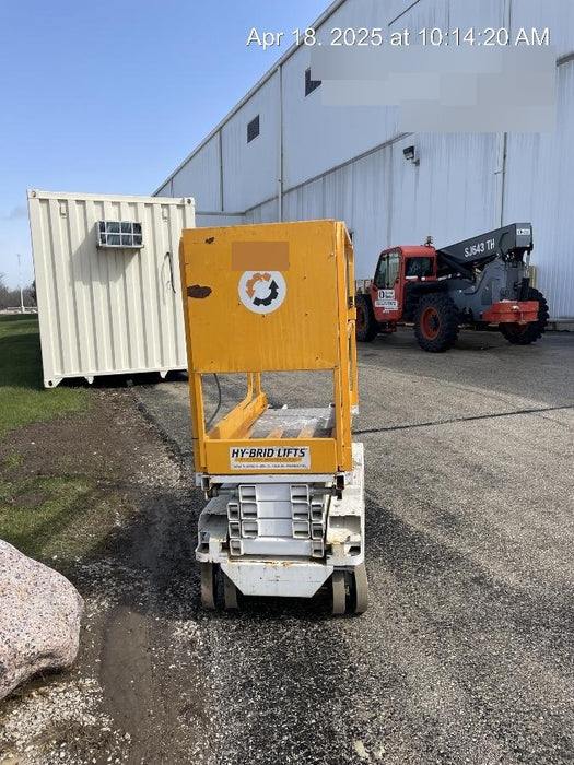 Custom Equipment HB-1430 Hy-Brid Scissor Lift
Platform capacity up to 670 lbs
Working height up to 20 ft
Weighs under 1,700 lbs
Non-marking wheels