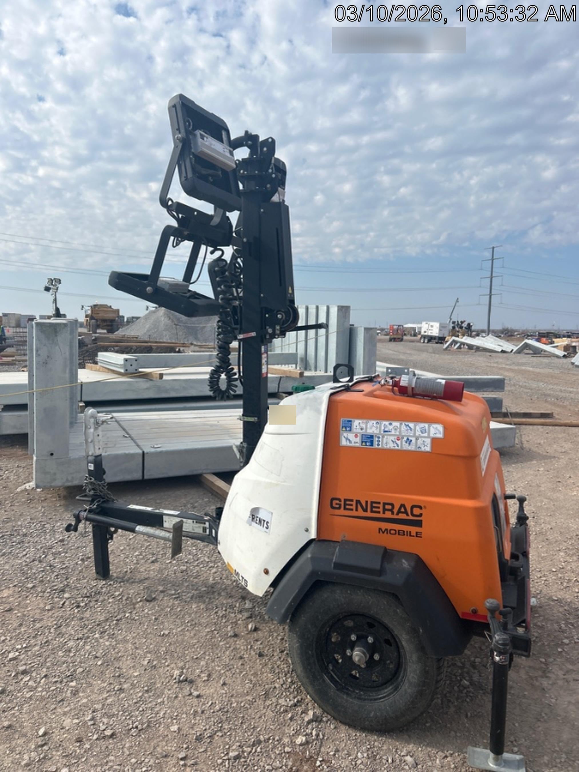 2024 Generac MLT2 Diesel, Flex Switch 120V Input, Powerzone Controller, 
(4) 320W LED Lights, 4kW Generator, 39.9 Gal Fuel Tank, 2" Ball, T3