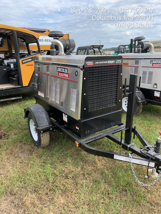 2021 Lincoln Electric Air Vantage 566 Air Vantage 566X Ready Pak 3 (includes trailer, cable rack, fender light kit); no telematics