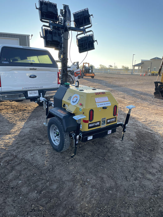 2022 Allmand NLV3GR (4) LED Light Fixture 350W, 23' Vertical Mast, 3kW Prime, Towable, ES Decals, T3