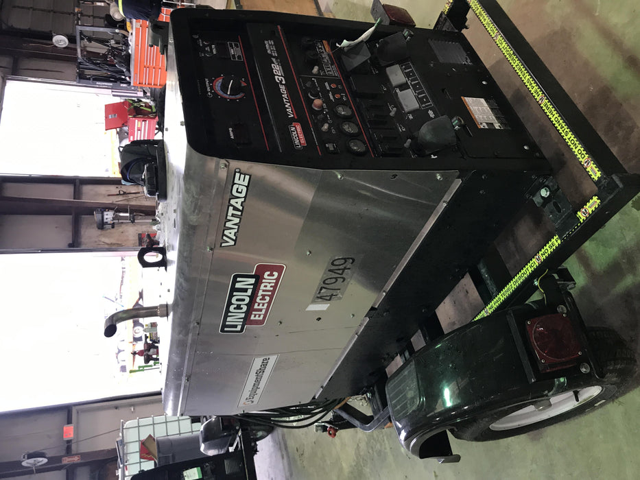 2019 Lincoln Electric Vantage 322 Ready-Pak 3, Two Wheel Trailer, Fender and Light Kit, Cable Rack