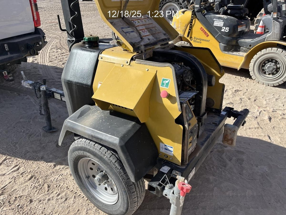 2022 Allmand NLV3GR (4) LED Light Fixture 350W, 23' Vertical Mast, 3kW Prime, Towable, Deep Sea L401, Leveling Jacks, Yanmar T4F 5.8hp