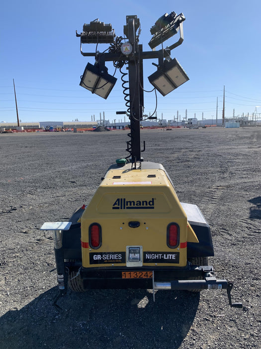 2020 Allmand NLV3GR (4) LED Light Fixture 350W, 23' Vertical Mast, 3kW Prime, Towable, Deep Sea L401, Leveling Jacks, Yanmar T4F 5.8hp