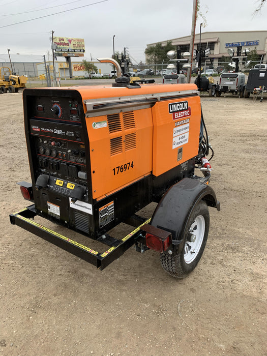 2021 Lincoln Electric Vantage 322 Vantage 322 Ready Pak 3 w/ Decals, ORANGE (includes trailer, cable rack, fender light kit) NO Telematics