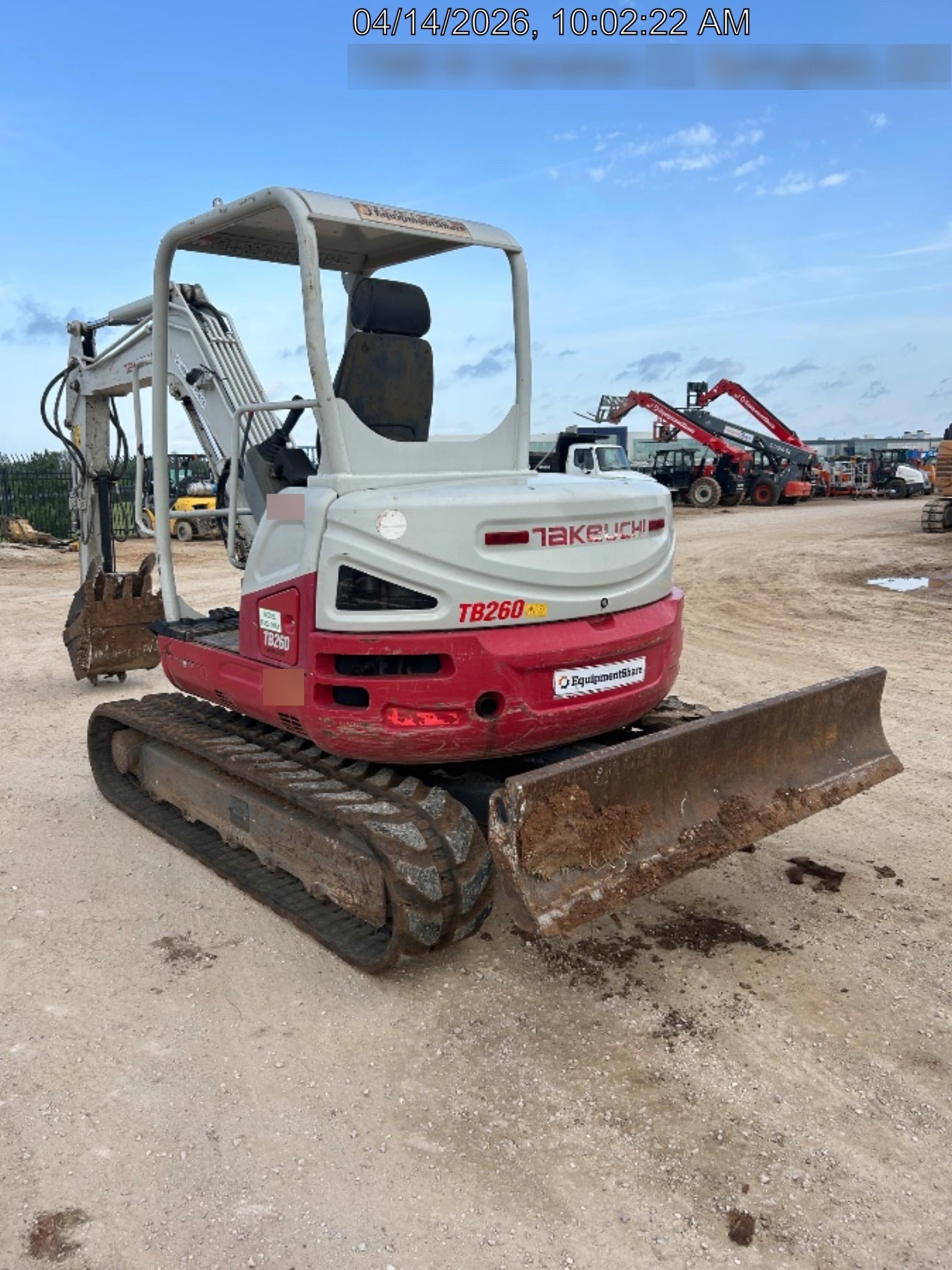 2019 Takeuchi TB260 Takeuchi TB260 Canopy w/Rubber Tracks, Auxiliary Hydraulics, Standard Blade, Manual QC