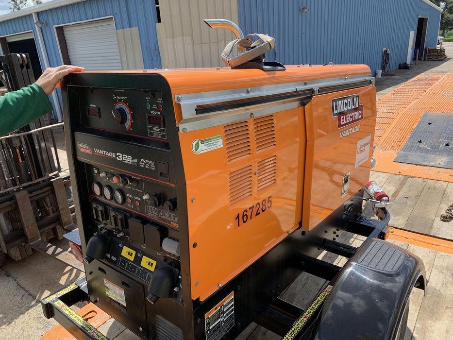 2021 Lincoln Electric Vantage 322 Vantage 322 Ready Pak 3 w/ Decals, ORANGE (includes trailer, cable rack, fender light kit) NO Telematics