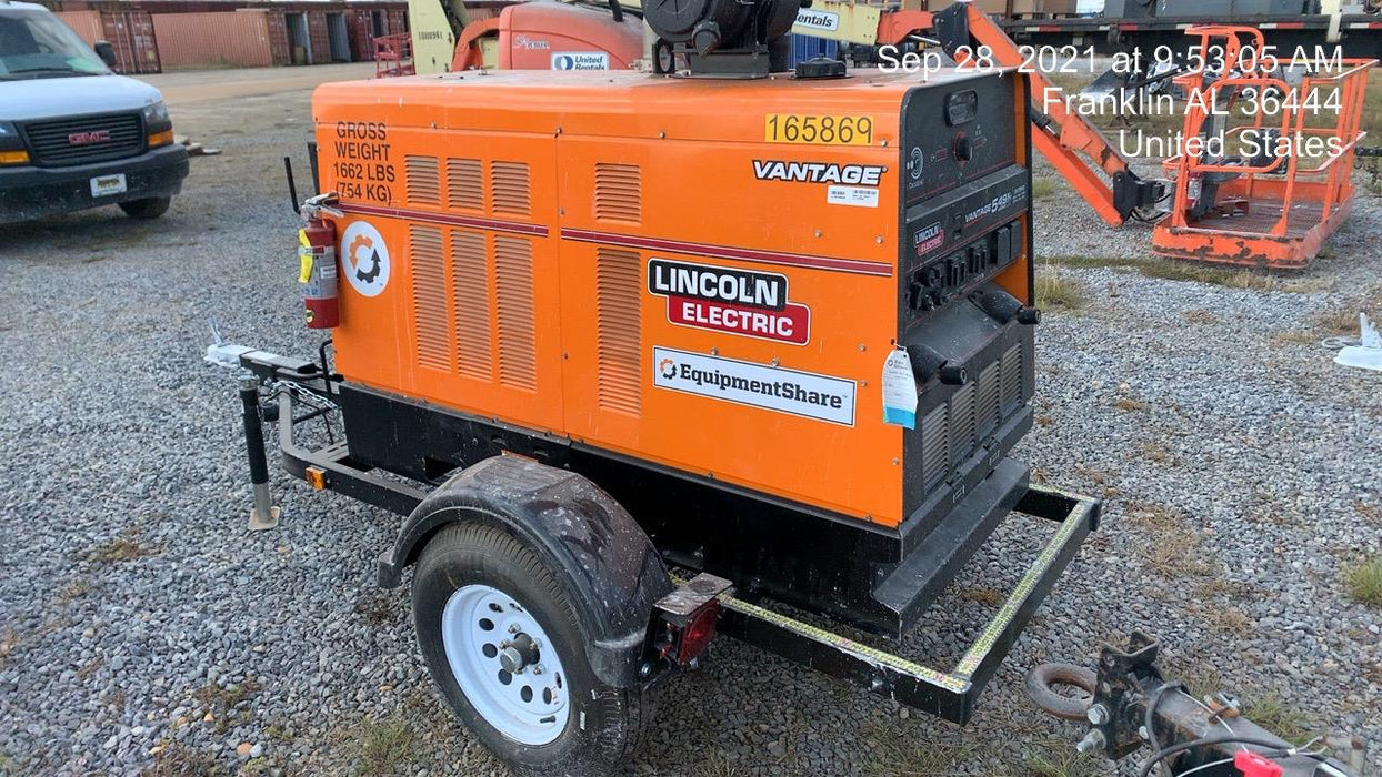 2021 Lincoln Electric Vantage 549X Ready Pak 3, ORANGE (includes trailer, cable rack, fender light kit)