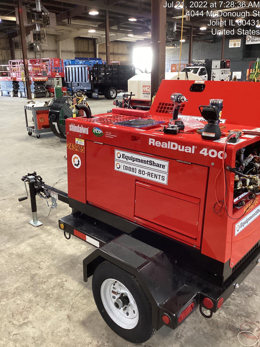 2022 Shindaiwa DGW400MDL Kubota D902 Engine, 23 HP, Dual Op Welder, Wire, Arc, Droop Stick, Tig, and CC Stick Functionality, Simulphase, 3 Phase and 1 Phase Gen Output, Single Axle NB Trlr, Slr Trckl Chrg 12V 12W, Fire Ext