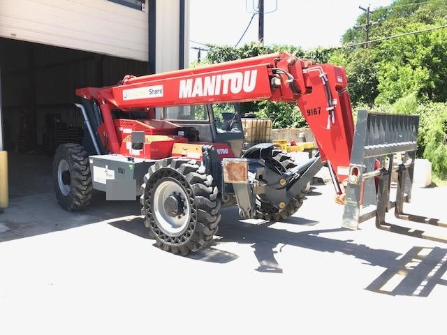 2018 Manitou MTA10055 Manitou MTA 10055 w/Cab/Heat/AC, Work Lights/Strobe, Aux Hyd, Solid Tires, Lift Hook, 66" Carriage, 60" Forks