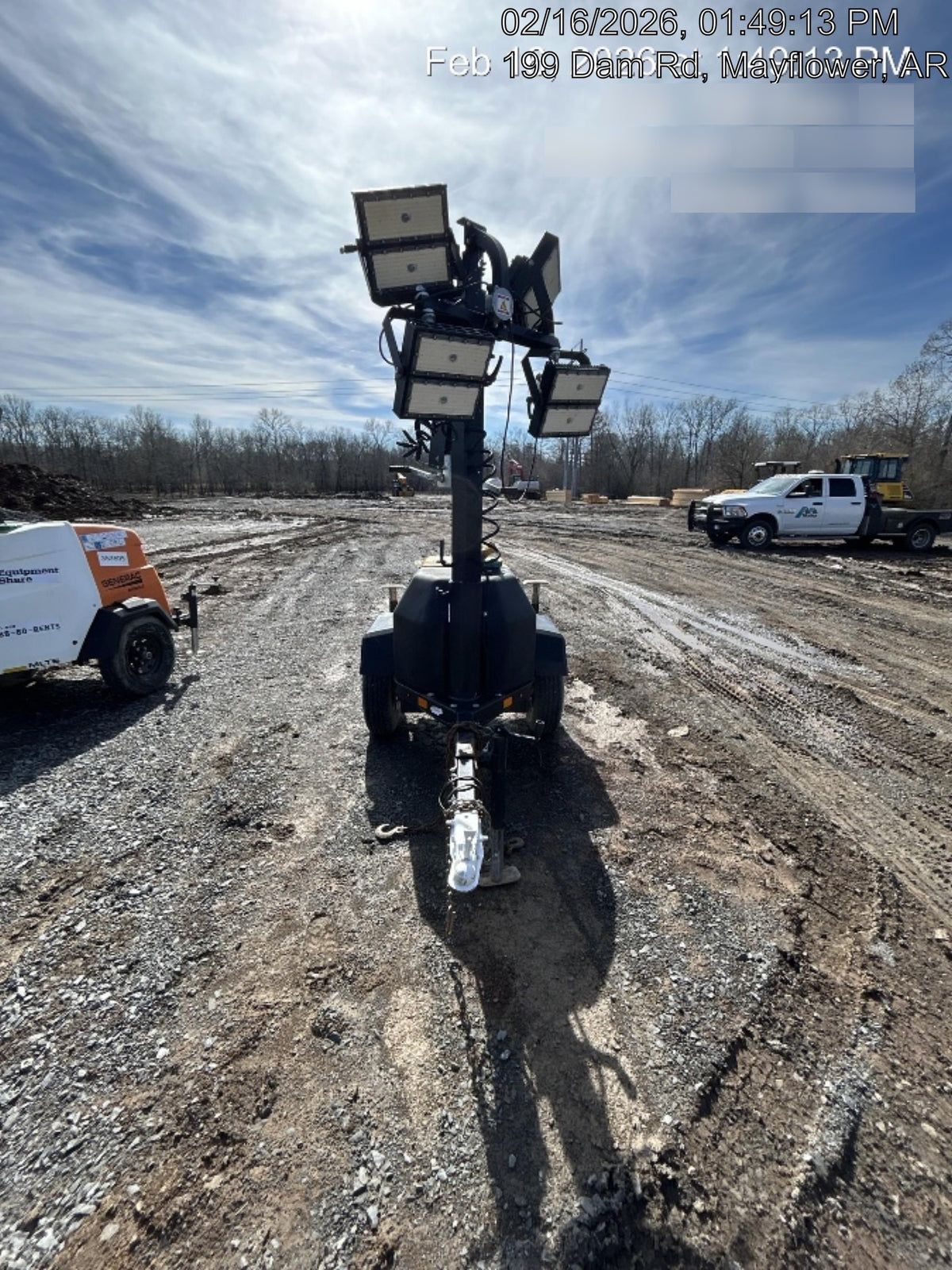 2022 Allmand NLV3GR (4) LED Light Fixture 350W, 23' Vertical Mast, 3kW Prime, Towable, Deep Sea L401, Leveling Jacks, Yanmar T4F 5.8hp