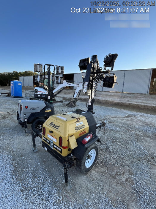 2021 Allmand NLV3GR (4) LED Light Fixture 350W, 23' Vertical Mast, 3kW Prime, Towable, Deep Sea L401, Leveling Jacks, Yanmar T4F 5.8hp