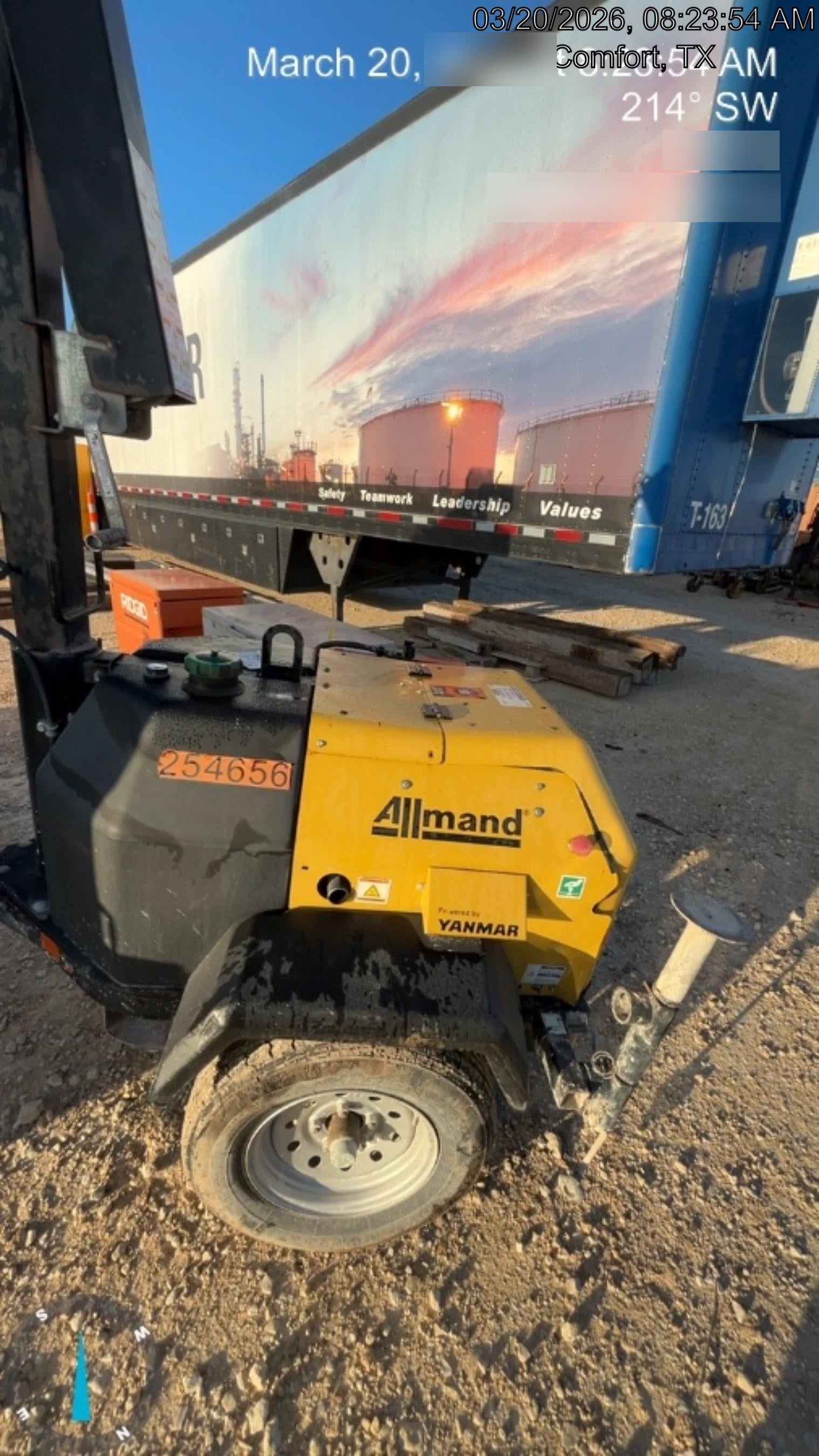 2022 Allmand NLV3GR (4) LED Light Fixture 350W, 23' Vertical Mast, 3kW Prime, Towable, ES Decals, T3