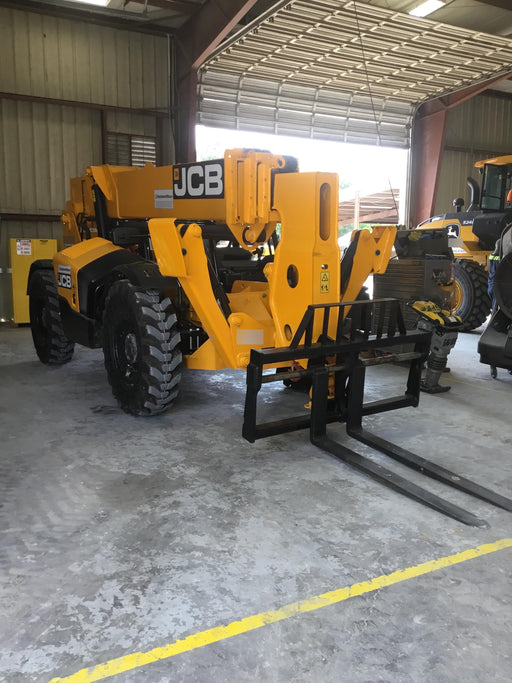 2019 JCB 510-56 Open ROPS, 74 HP, Solid Tires, Worklights, Beacon, Aux Hydraulics, Lifting Eye w/60" Carriage/60" Forks