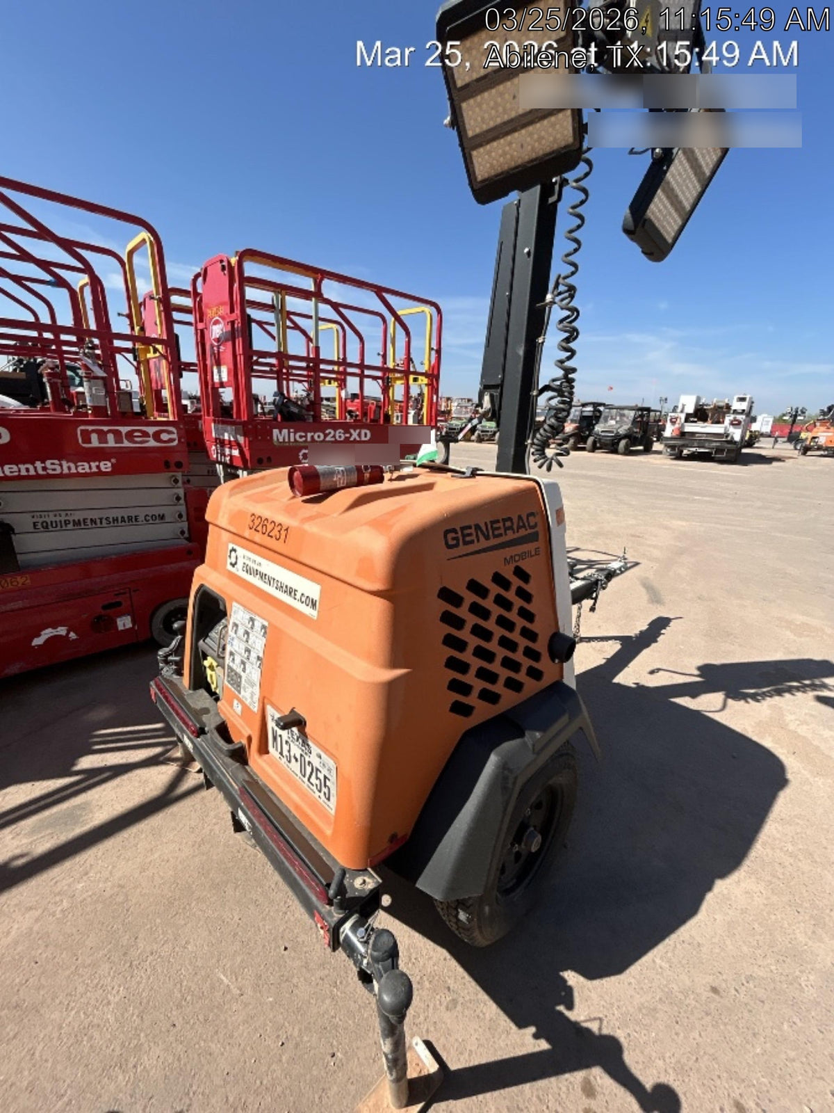 2023 Generac MLT2 Diesel, Flex Switch 120V Input, Powerzone Controller, (4) 320W LED Lights, 4kW Generator, 39.9 Gal Fuel Tank, 2" Ball, T3