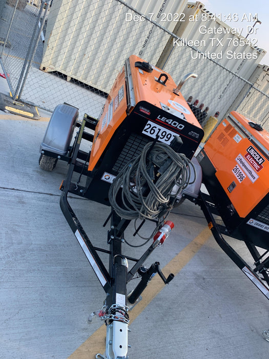 2022 Lincoln Electric LE400 Kubota V1505, Trlr, Cable Rack, Light Kit, ES Decals, T3