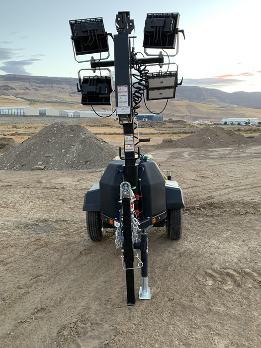 2020 Allmand NLV3GR (4) LED Light Fixture 350W, 23' Vertical Mast, 3kW Prime, Towable, Deep Sea L401, Leveling Jacks, Yanmar T4F 5.8hp