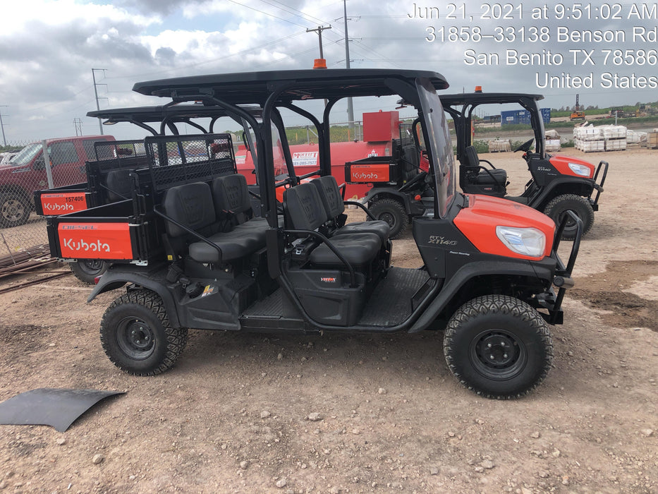 2021 Kubota RTV-X1140W-H Plastic Canopy, Windshield Acrylic Clear, LED Strobe Light, Wire Harness Kit, Back up Alarm