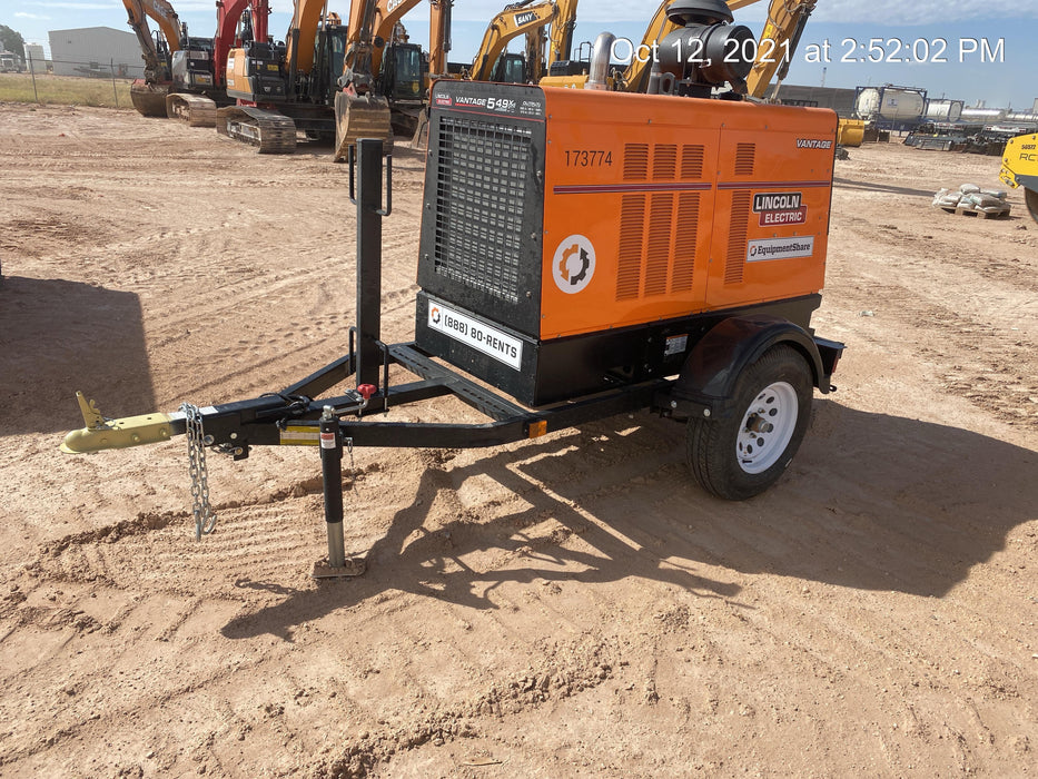 2021 Lincoln Electric Vantage 549X Ready Pak 3, ORANGE (includes trailer, cable rack, fender light kit)