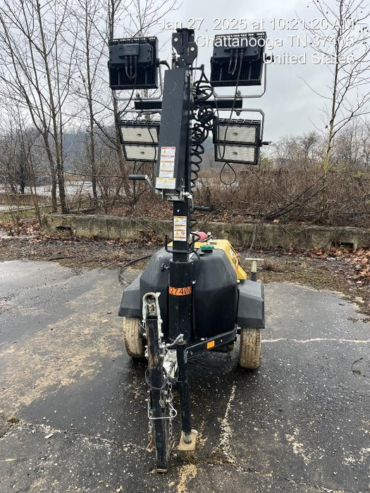 2021 Allmand NLV3GR (4) LED Light Fixture 350W, 23' Vertical Mast, 3kW Prime, Towable, Deep Sea L401, Leveling Jacks, Yanmar T4F 5.8hp