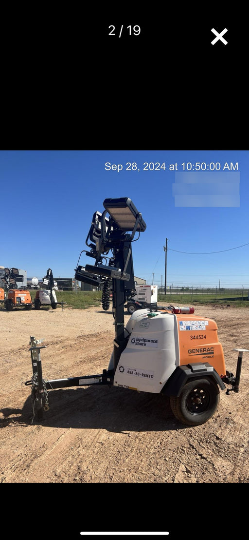 2023 Generac MLT2 Diesel, Flex Switch 120V Input, Powerzone Controller, (4) 320W LED Lights, 4kW Generator, 39.9 Gal Fuel Tank, 2" Ball, T3