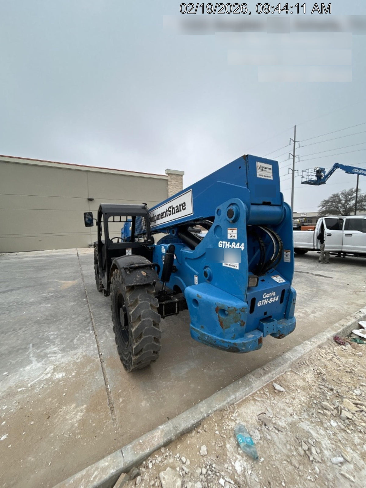 2019 Genie GTH-844 Canopy, Solid RT Tires, LED Work Lights, Beacon 60" QA Carriage, 48" Forks