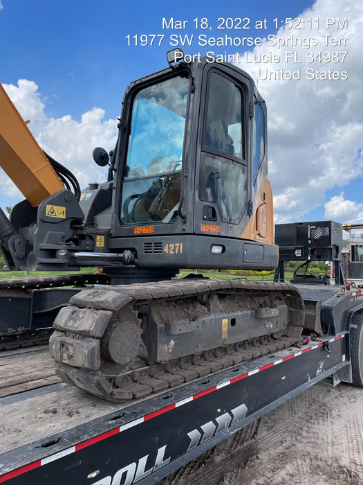 2018 Case CX80C CLOSED CAB, A/C, RUBBER TRACKS PADS, 7'-2" ARM