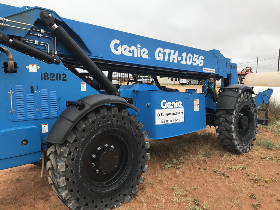 2018 Genie GTH-1056 Genie GTH-1056 w/ROPS, Work Lights, Solid Tires, RH Cab Mesh, Beacon, 60" Carriage and Forks