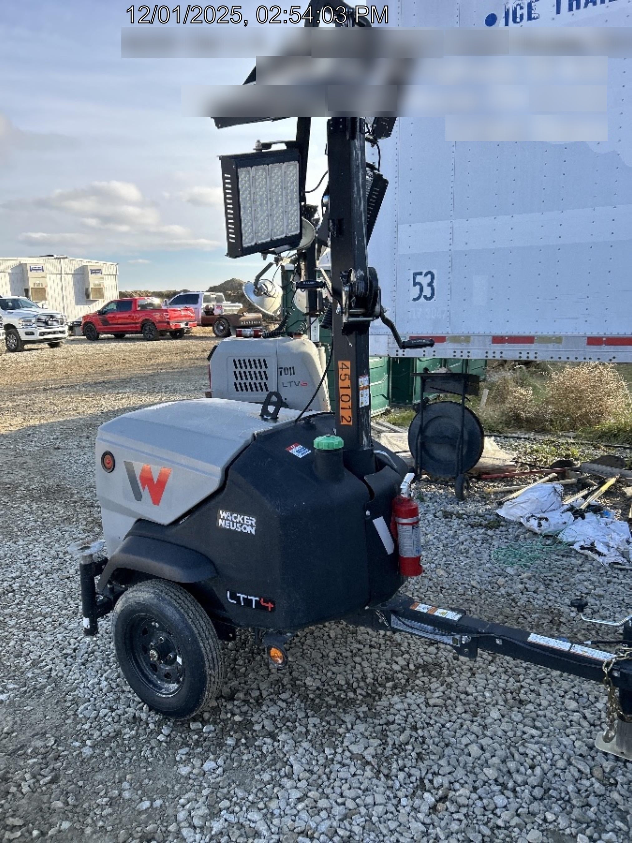 2024 Wacker Neuson LTT4 Diesel, Kohler KDW702, Deep Sea Controller, Auto Start, LED 320W, Bypass Outlet, T3