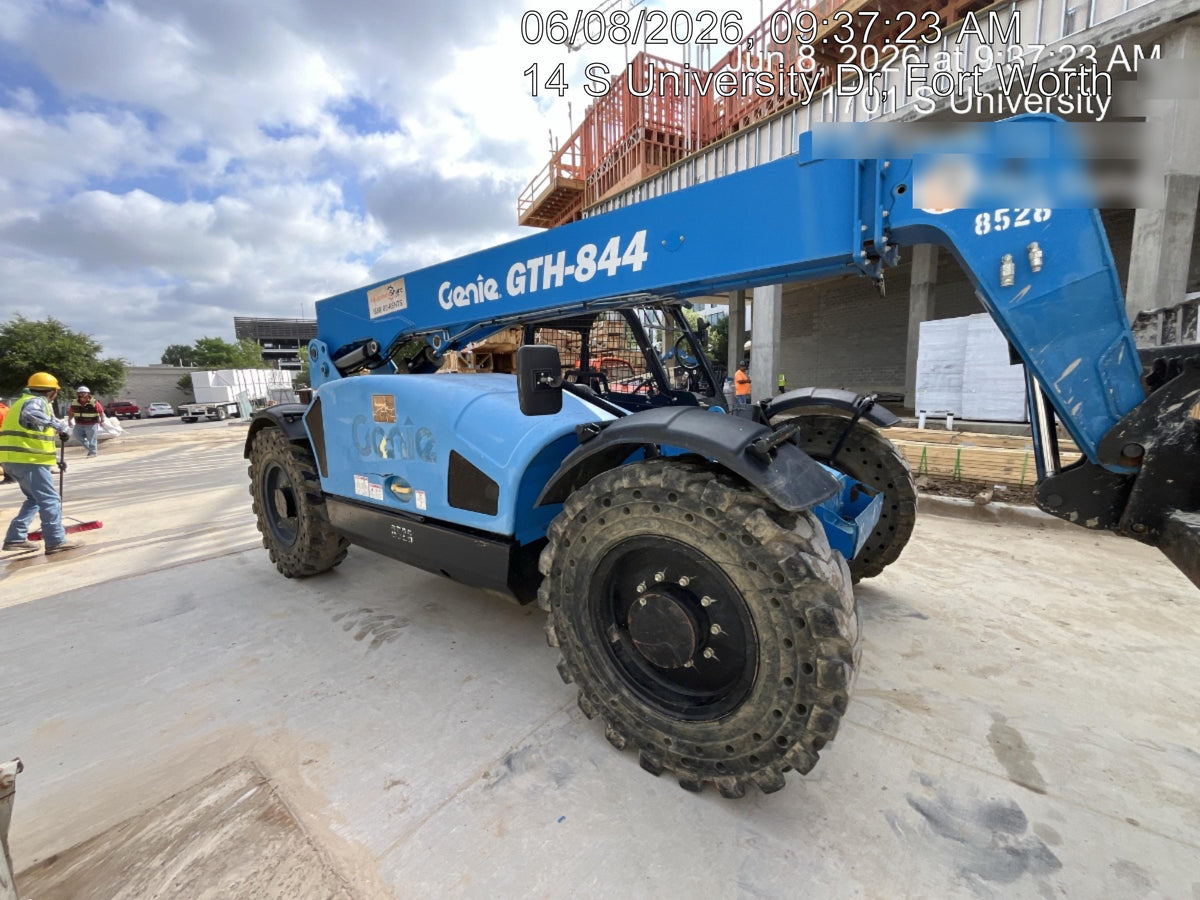 2018 Genie GTH-844 Genie GTH-844D w/Open ROPS, Solid Tires, Work Light/Beacon, 60" Carriage and Forks