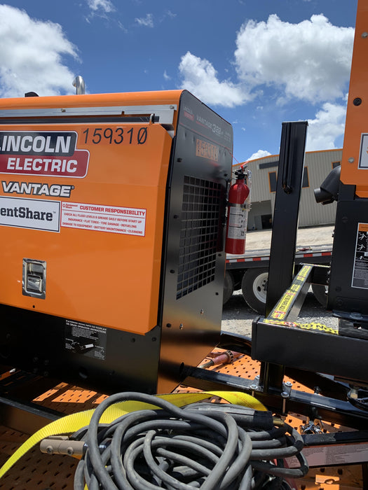 2021 Lincoln Electric Vantage 322 Vantage 322 Ready Pak 3 w/ Decals, ORANGE (includes trailer, cable rack, fender light kit) NO Telematics