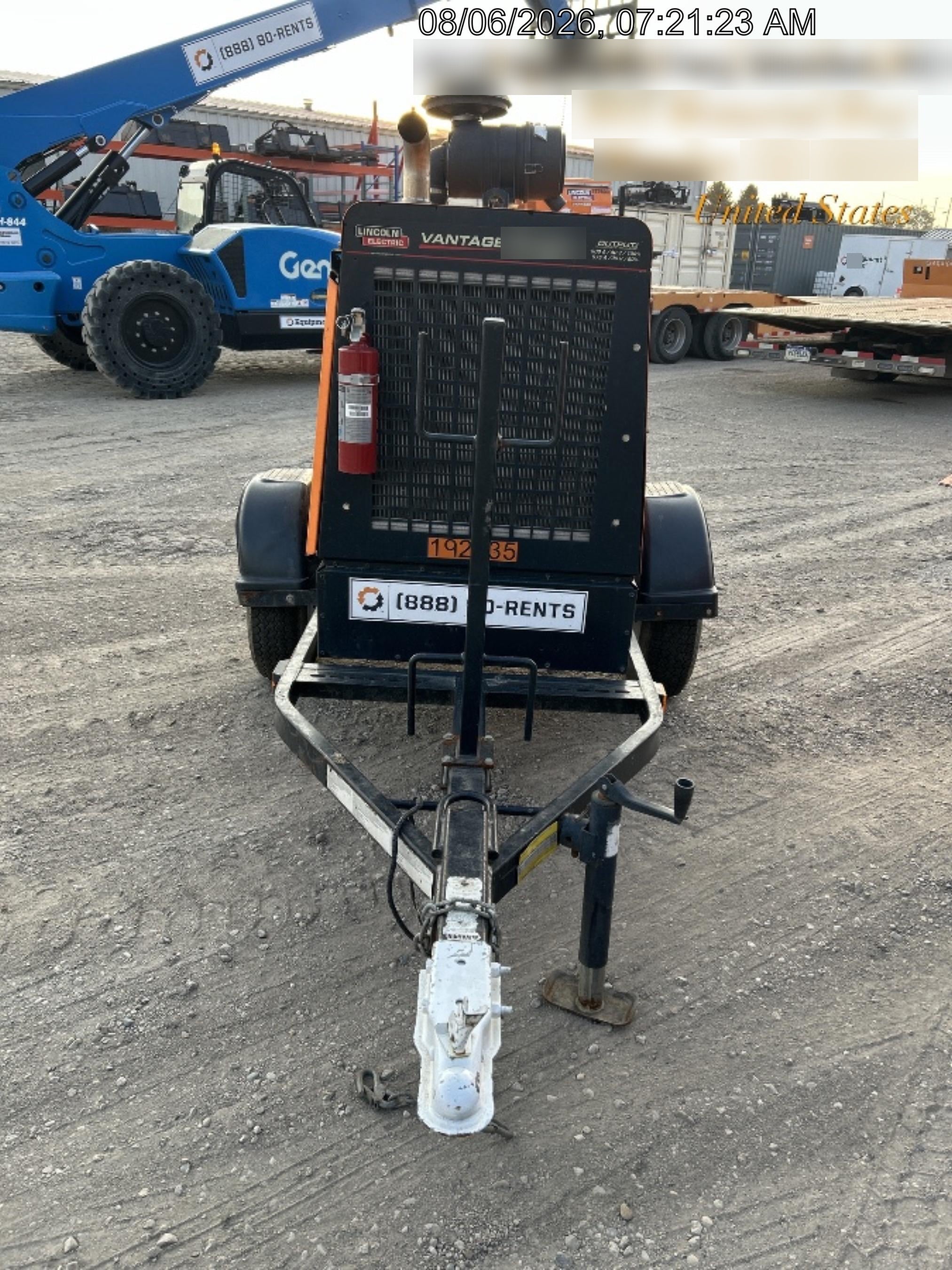 2021 Lincoln Electric Vantage 549X Ready Pak 3, ORANGE (includes trailer, cable rack, fender light kit)