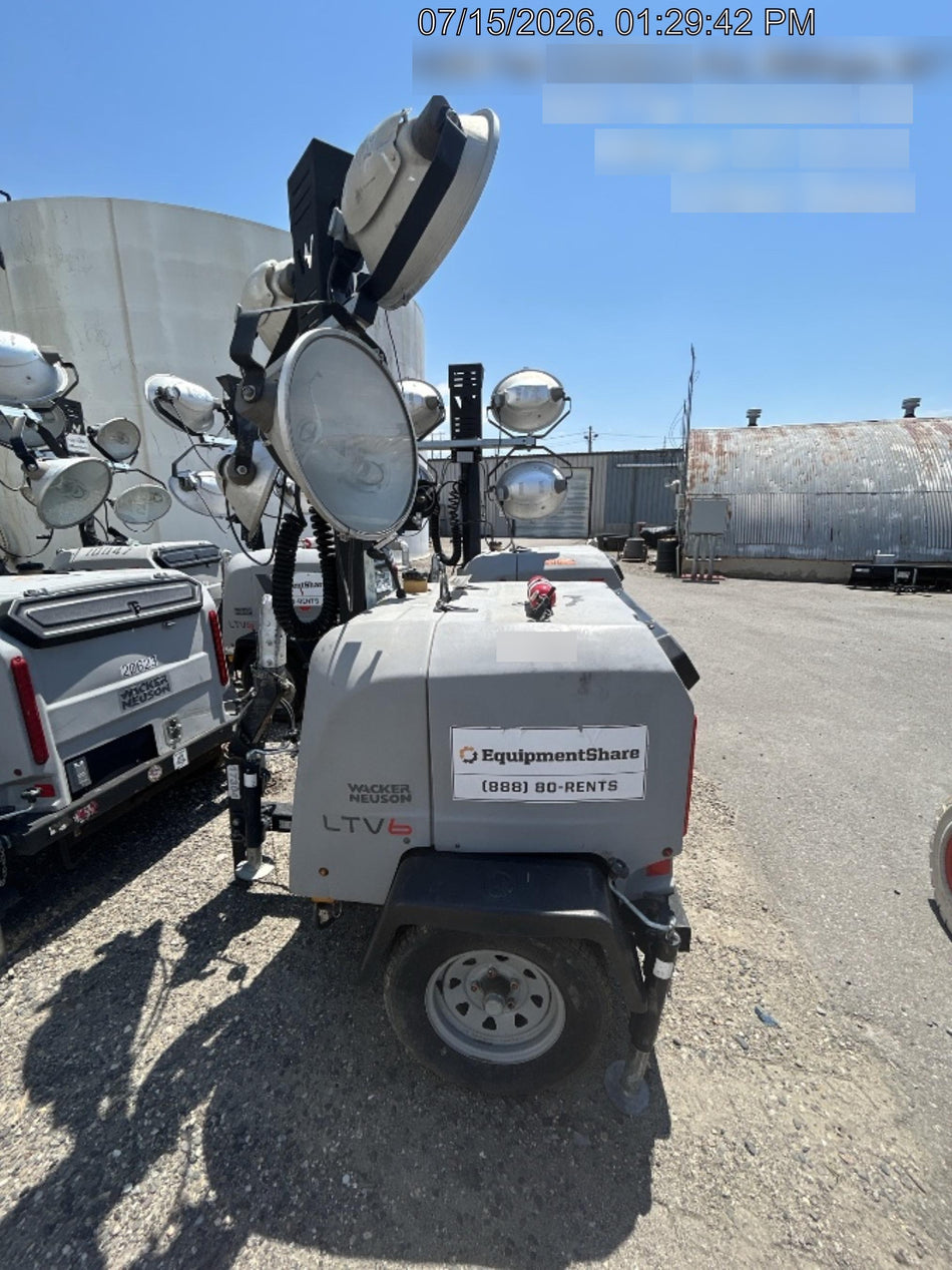 Wacker Neuson LTV6K-MH Wacker Neuson LTV6K Mobile Light Tower w/Fuel Level Sensor Installed