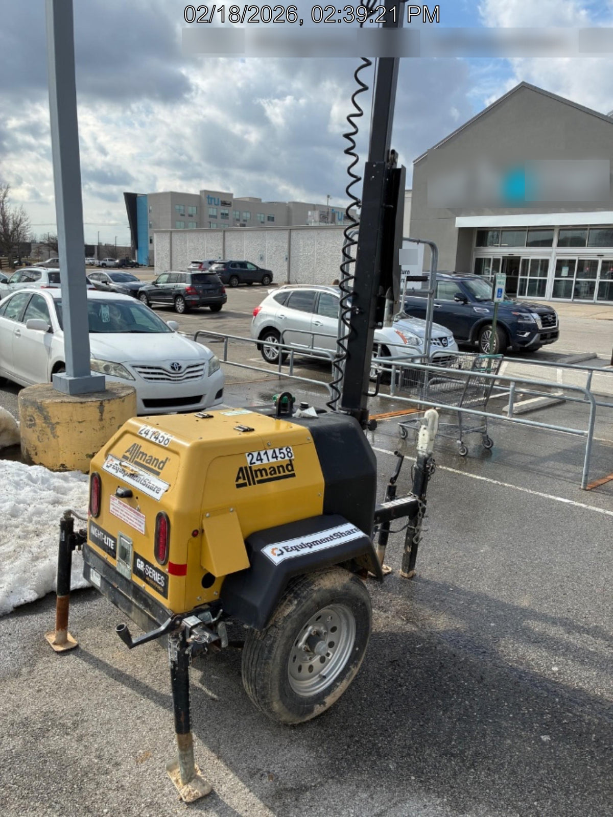 2022 Allmand NLV3GR (4) LED Light Fixture 350W, 23' Vertical Mast, 3kW Prime, Towable, Deep Sea L401, Leveling Jacks, Yanmar T4F 5.8hp