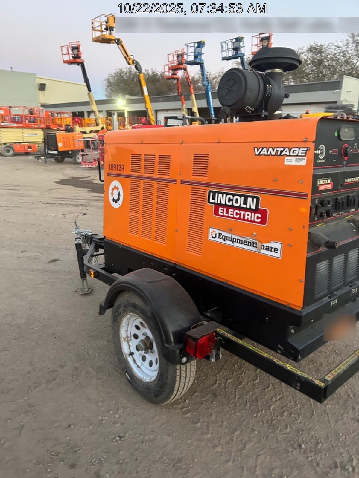 2021 Lincoln Electric Vantage 549X Ready Pak 3, ORANGE (includes trailer, cable rack, fender light kit)