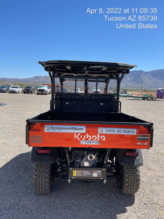 2022 Kubota RTV-X1140W-H Plastic Canopy, Windshield Acrylic Clear, LED Strobe Light, Wire Harness Kit, Back up Alarm