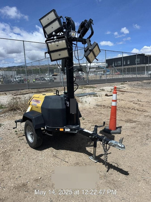 2021 Allmand NLV3GR (4) LED Light Fixture 350W, 23' Vertical Mast, 3kW Prime, Towable, Deep Sea L401, Leveling Jacks, Yanmar T4F 5.8hp