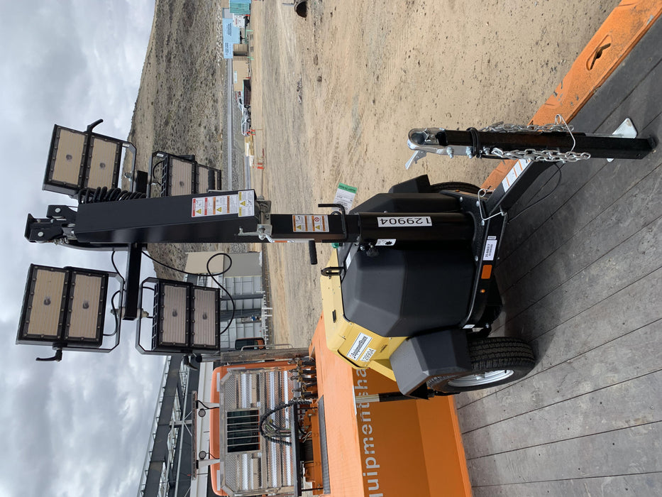 2021 Allmand NLV3GR (4) LED Light Fixture 350W, 23' Vertical Mast, 3kW Prime, Towable, Deep Sea L401, Leveling Jacks, Yanmar T4F 5.8hp