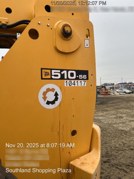 2020 JCB 510-56 Cab/Heat/Air, Solid Tires, Work Lights, Beacon, Aux Hydraulics, Back up Alarm, Lifting Eye, ES Decals