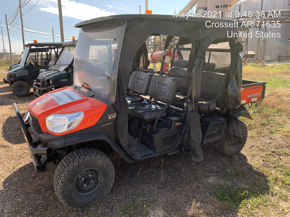 Kubota RTV-X1140W-H 4WD utility cart -LED strobe -Windshield tempered glass -Plastic canopy -Wire harness kit -Backup alarm