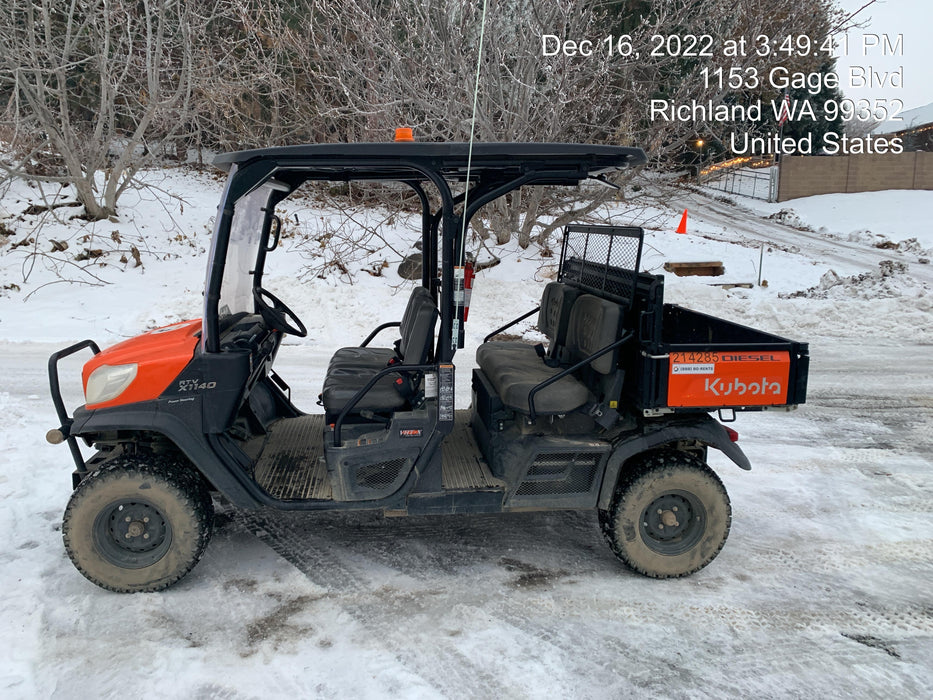 2022 Kubota RTV-X1140W-H Plastic Canopy, Windshield Acrylic Clear, LED Strobe Light, Wire Harness Kit, Back up Alarm